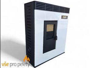 Teplovzdušné kachle na pelety 9 kW - úzky model, zaberie len 30 cm do hĺbky